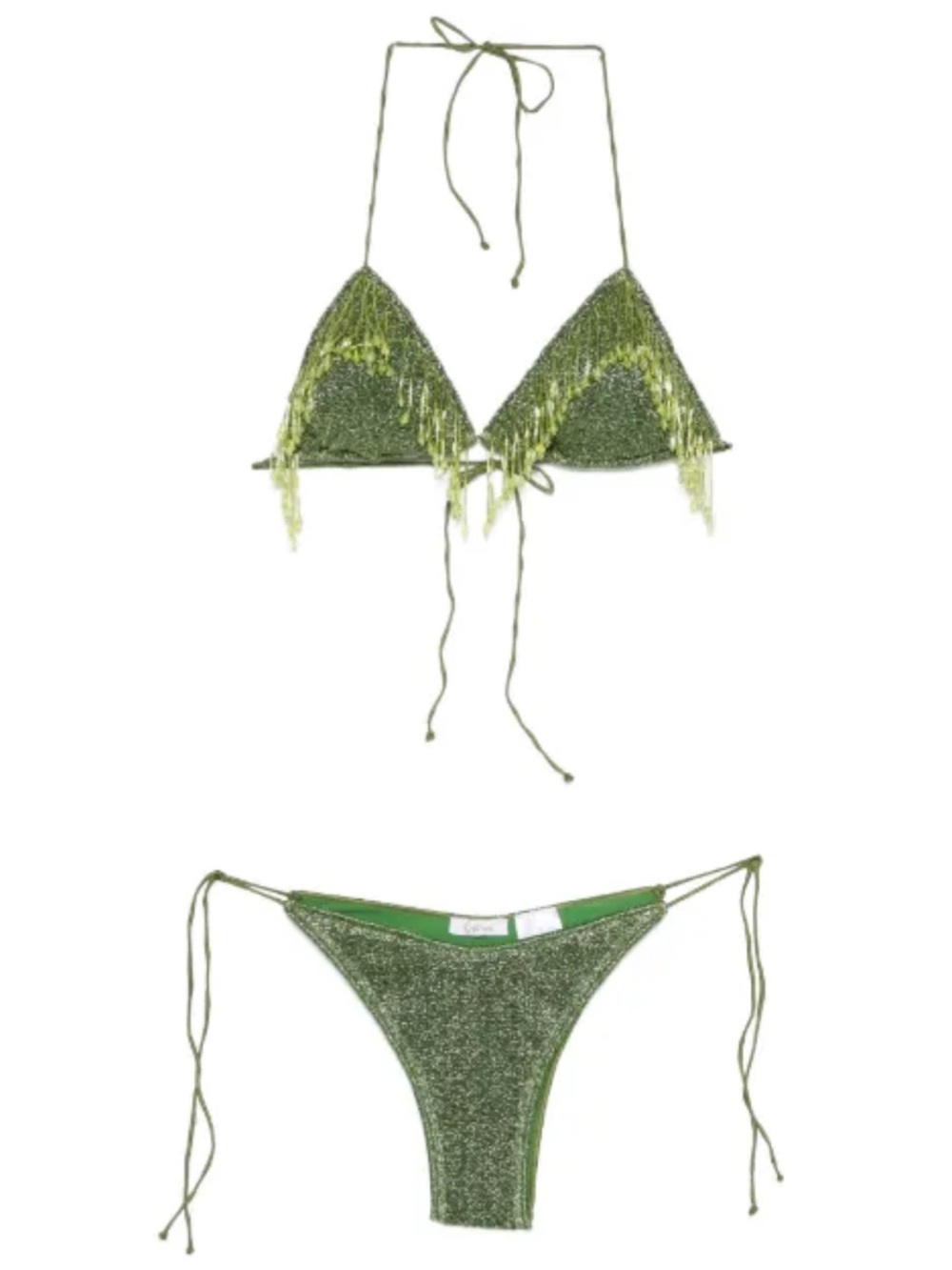 ISO OSEREE Green Fringe Bikini Set PEARL 20S
